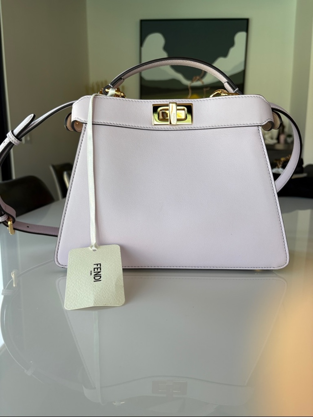 FENDI Rare Leather Shoulder Bag with Gold Hardware - Picture 10 of 12